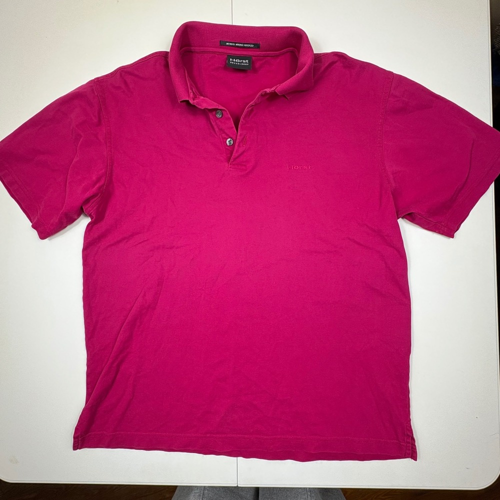 Horst Mens Polo Shirt Pink Short Sleeve Mercized Cotton Size‎ M